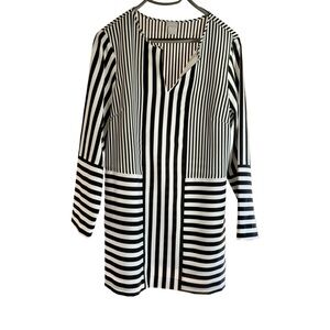 Long Black and White Striped Top